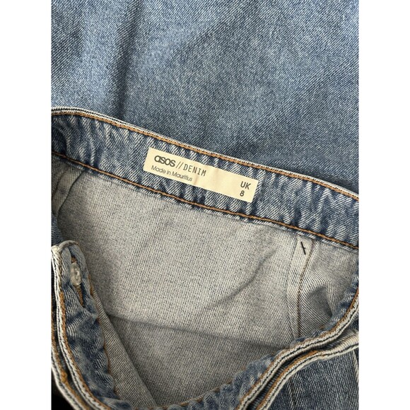 Asos Denim Wrap Skirt Women Blue Jean Size 4 - Picture 4 of 9